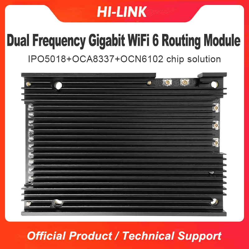 WiFi6 OpenWrt AX3000 IPQ5018+QCA8337+QCN6102 Gigabit ports* 5 UART Gigabit Router WiFi Module Equipped with Heat Sink HLK-RM68