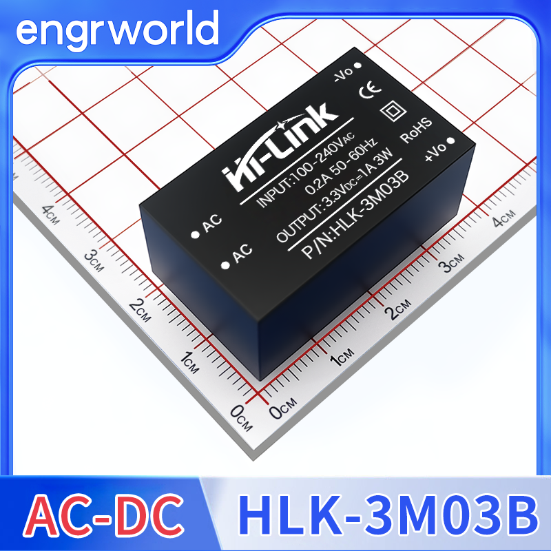 AC-DC power module 3W series 220V to 3.3V voltage reduction and stabilization single circuit output HLK-3M03B