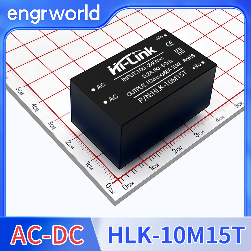 Ultral small Hi-link AC/DC power supply 220V to 3.3V5V12V15V24V isolation and voltage regulation module step-down power converter module HLK-10M15T